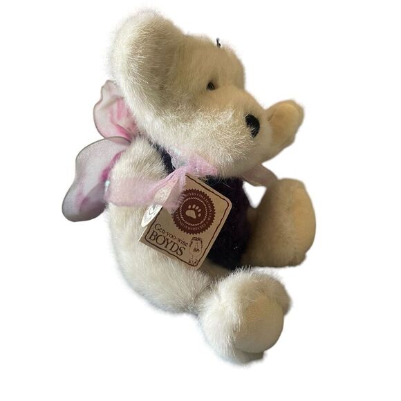Boyds Bears Kids White & Purple Flora B. Flutterby Stuffed Plush Toy - Picture 8 of 13
